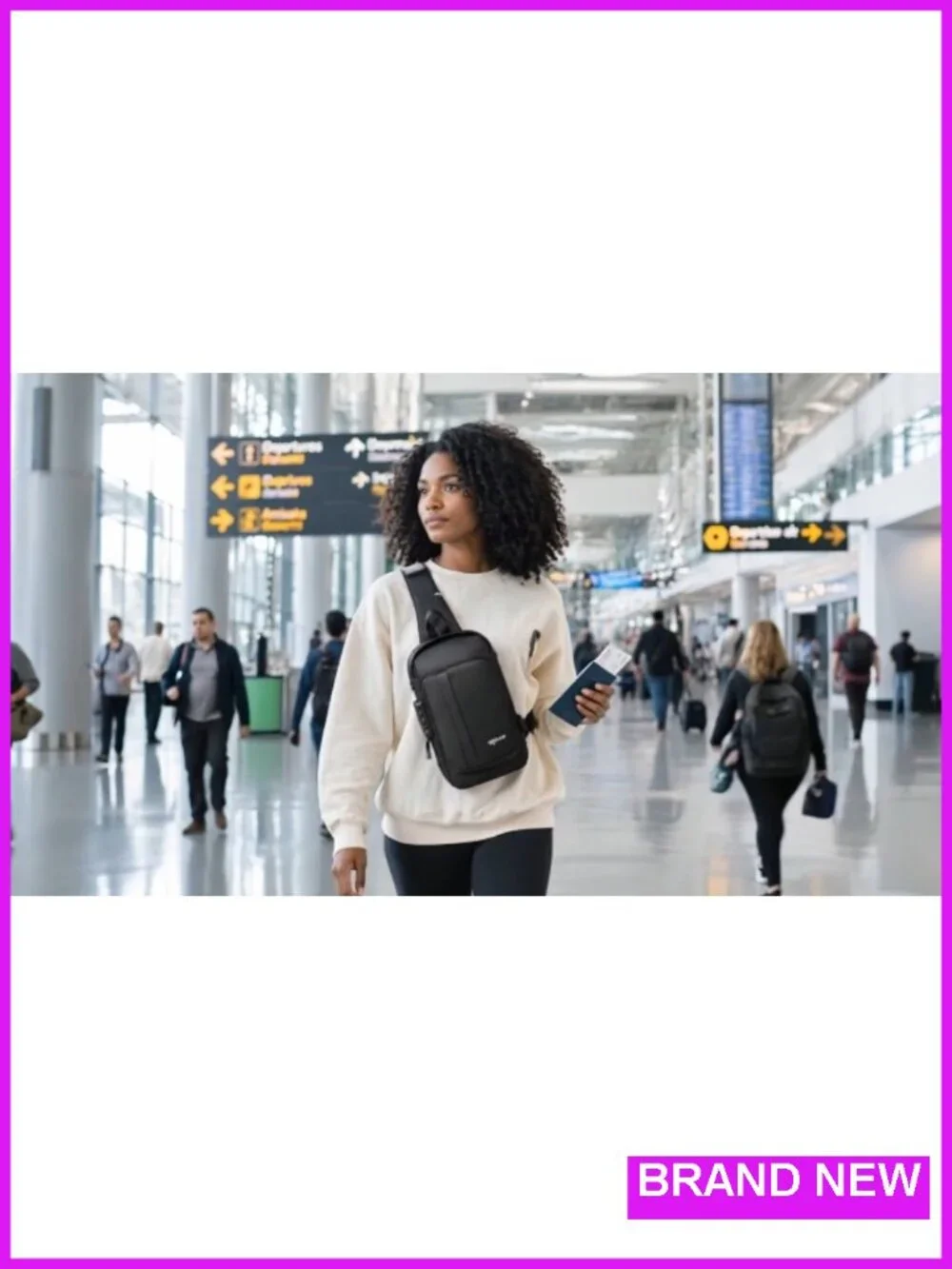 Anti Theft Sling Bag RFID Blocking Travel Crossbody Water Resistant Secure